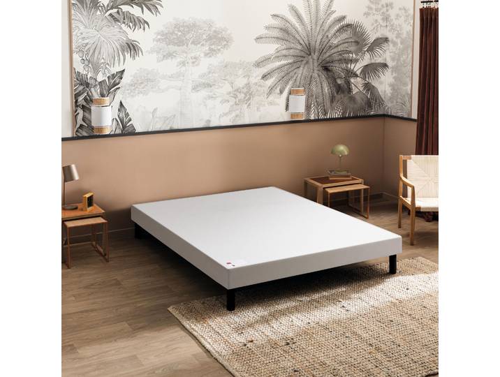 Sommier tapissier déco avec pieds Escale Ferme - 2x80x200