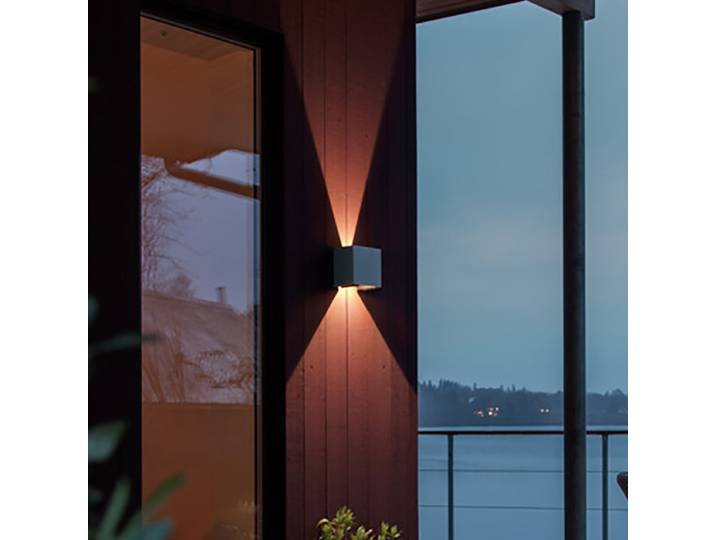 LED-Außenwandleuchte 14cm Grau/Silbergrau