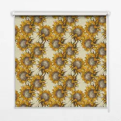 INNENROLLO - Fensterrollo - Rollo - 110x140 cm - Sonnenblume