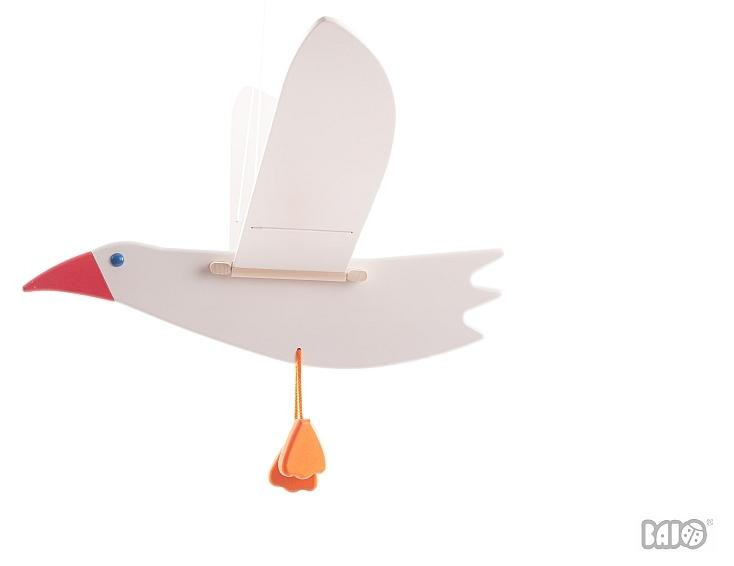 Bajo Holz speelgoedvliegtuig Seagull Mewa, wit, multicolor