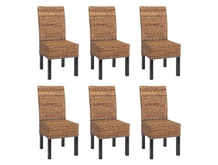 CHEFGASTRO 6er-Set Esszimmerstuhl Korbstuhl Stuhl Malibu Bananengeflecht HxBxT 96x46x41cm Sitzhöhe 46cm dunkel ohne Kissen