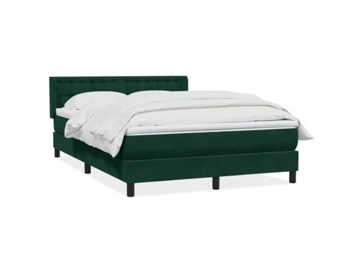 LKJephalotrope Boxspringbett mit Matratze Dunkelgrün 160x220 cm Samt Komplettes Doppelbett fürs Schlafzimmer mit verstellbarem Kopfteil, Polsterbezug in Samtoptik und Topper.