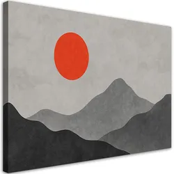 LEINWANDBILD Berge Landschaft Minimalismus 100x70cm