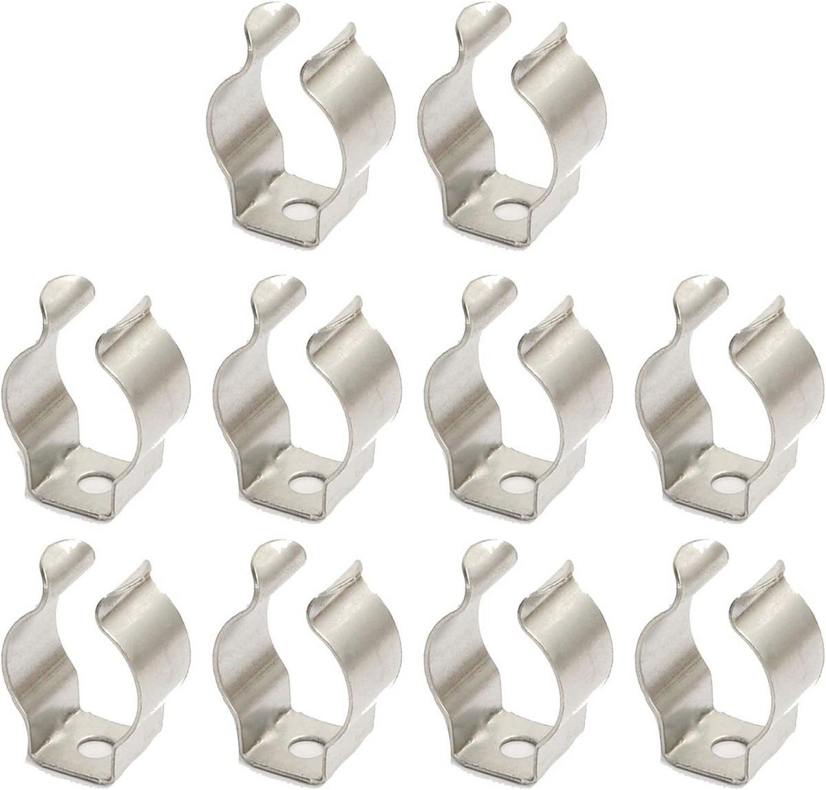 Set van 10 veerstalen klemmen van 6 mm