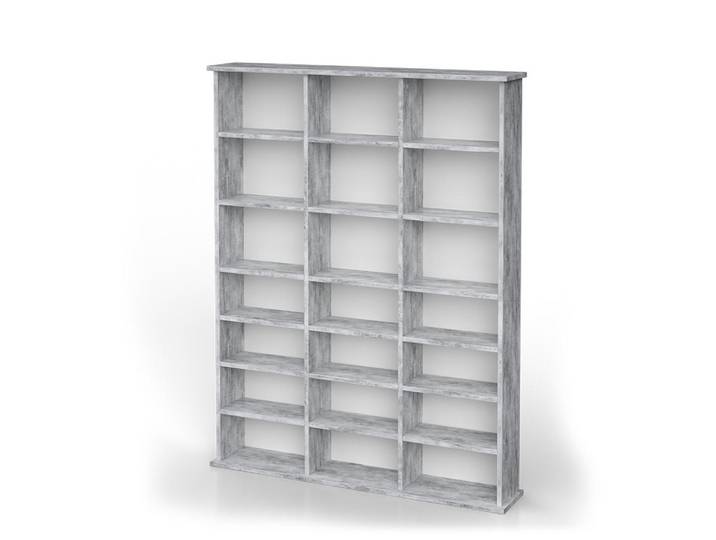 Vicco Cd-Regal Jukebox Beton 105.4 x 136 cm, Grau, Holzwerkstoff, 20 Fächer, Rechteckig, 105.4x136x19 cm, Wohnzimmer, Regal