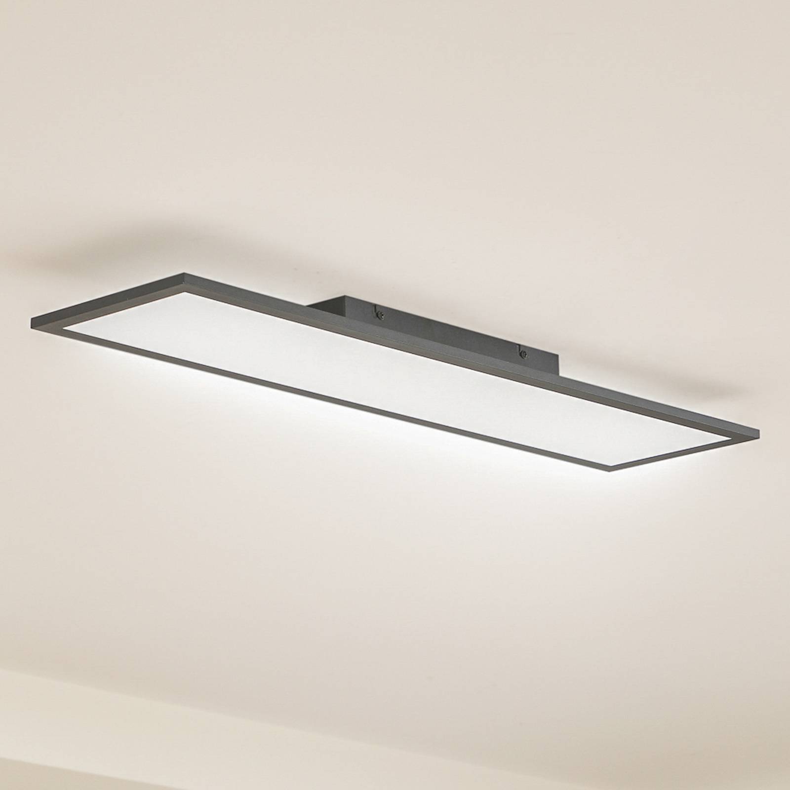 LED Panel Enhife Lindby, schwarz, für Arbeitszimmer / Büro, Modern, LED Deckenleuchte