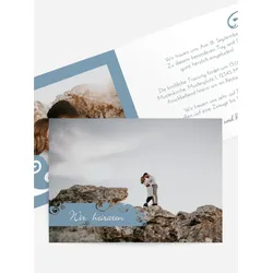 Hochzeitskarten Einladungen selbst gestalten mit Spruch und Fotos im Onlinedesigner bei Meine-Kartenmanufaktur.de