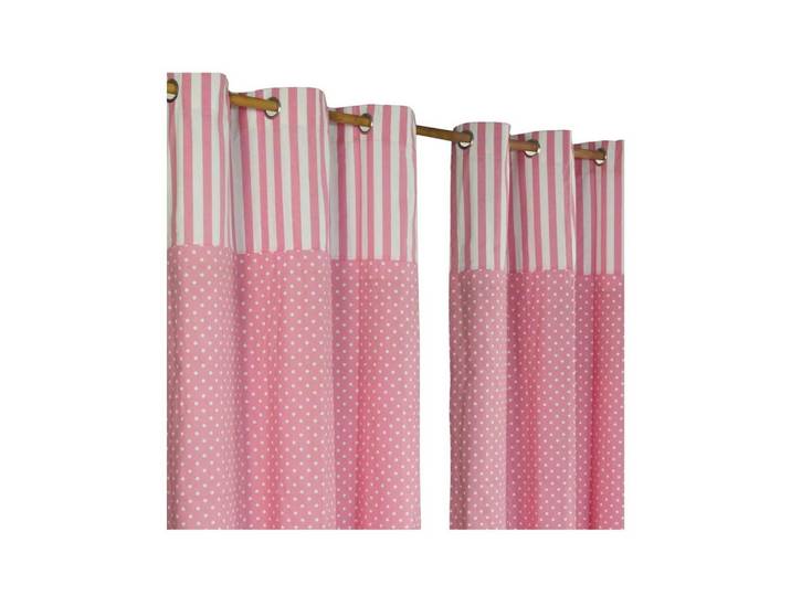 ÖSENVORHANG Polka Dots blickdicht 2er-Set, 117/137 cm