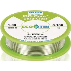 Lötdraht ISO-Core® UltraClear 1mm 100g Sn100Ni+ FELDER