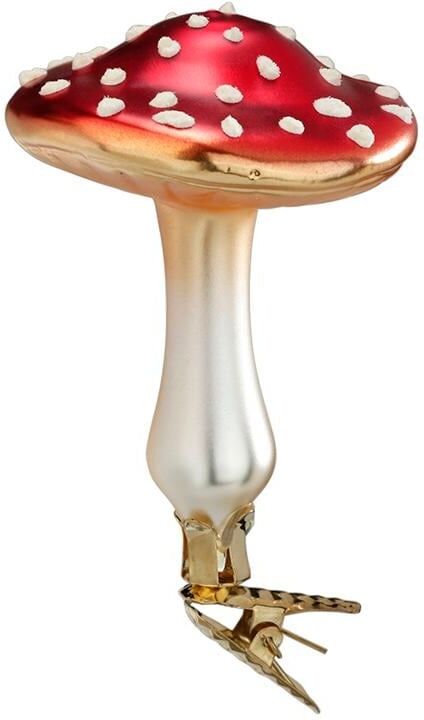 Christbaumschmuck INGE-GLAS "Pilz rot", rot (natur, rot, weiß), Glas, Weihnachtsbaumschmuck, Christbaumschmuck natur, rot, weiß Einheitsgröße