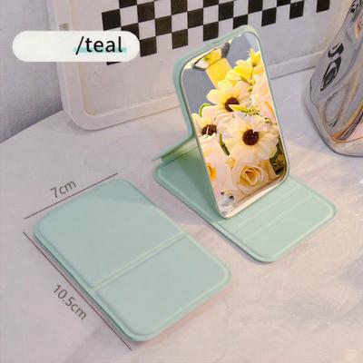 Fusion Finds Portable Folding Makeup Mirror HD Travel Mirror With Desktop Stand Compact Cosmetic Mirror green