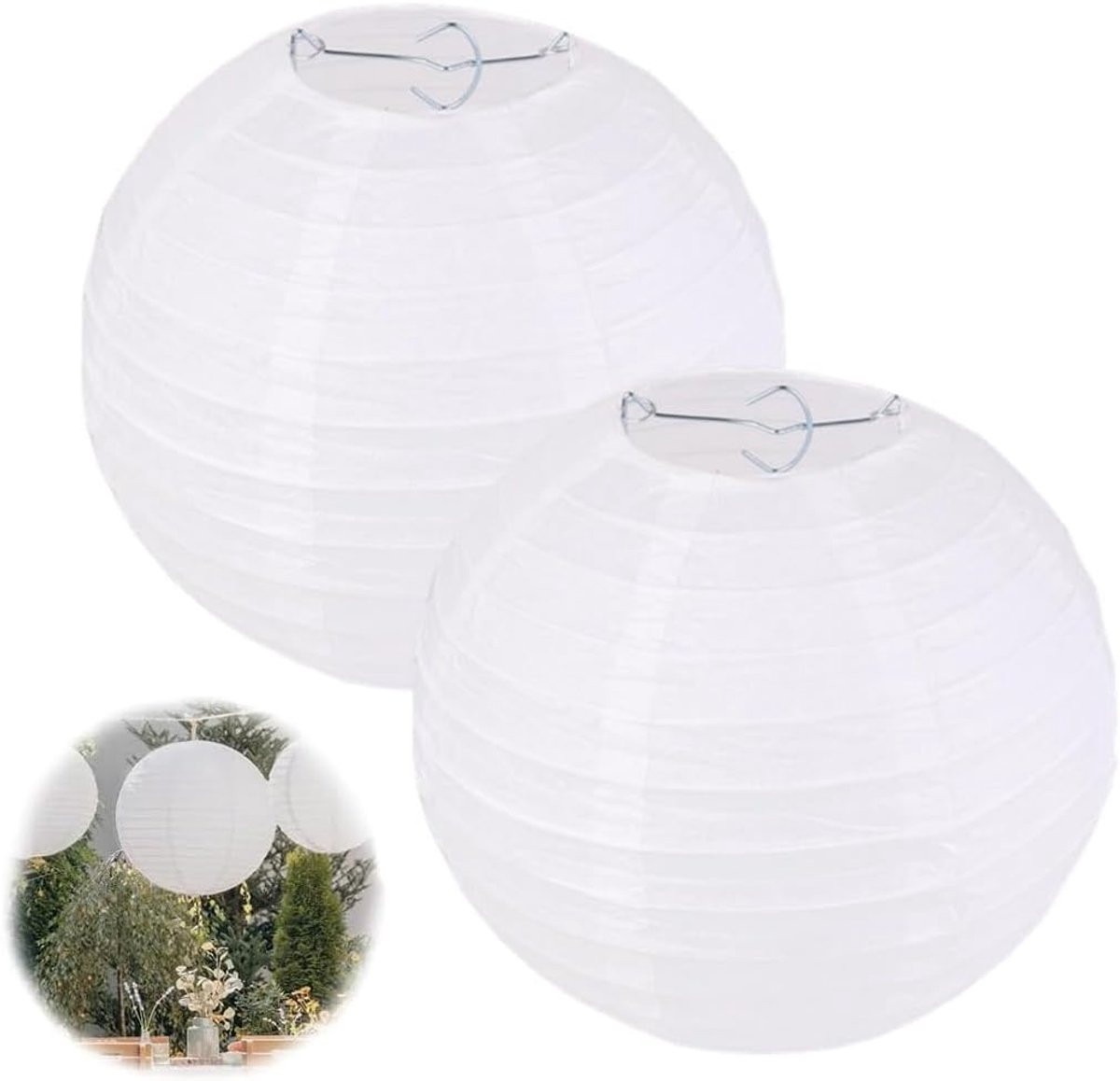 ShopVlot Papieren lantaarns wit 20 cm voor decoratie