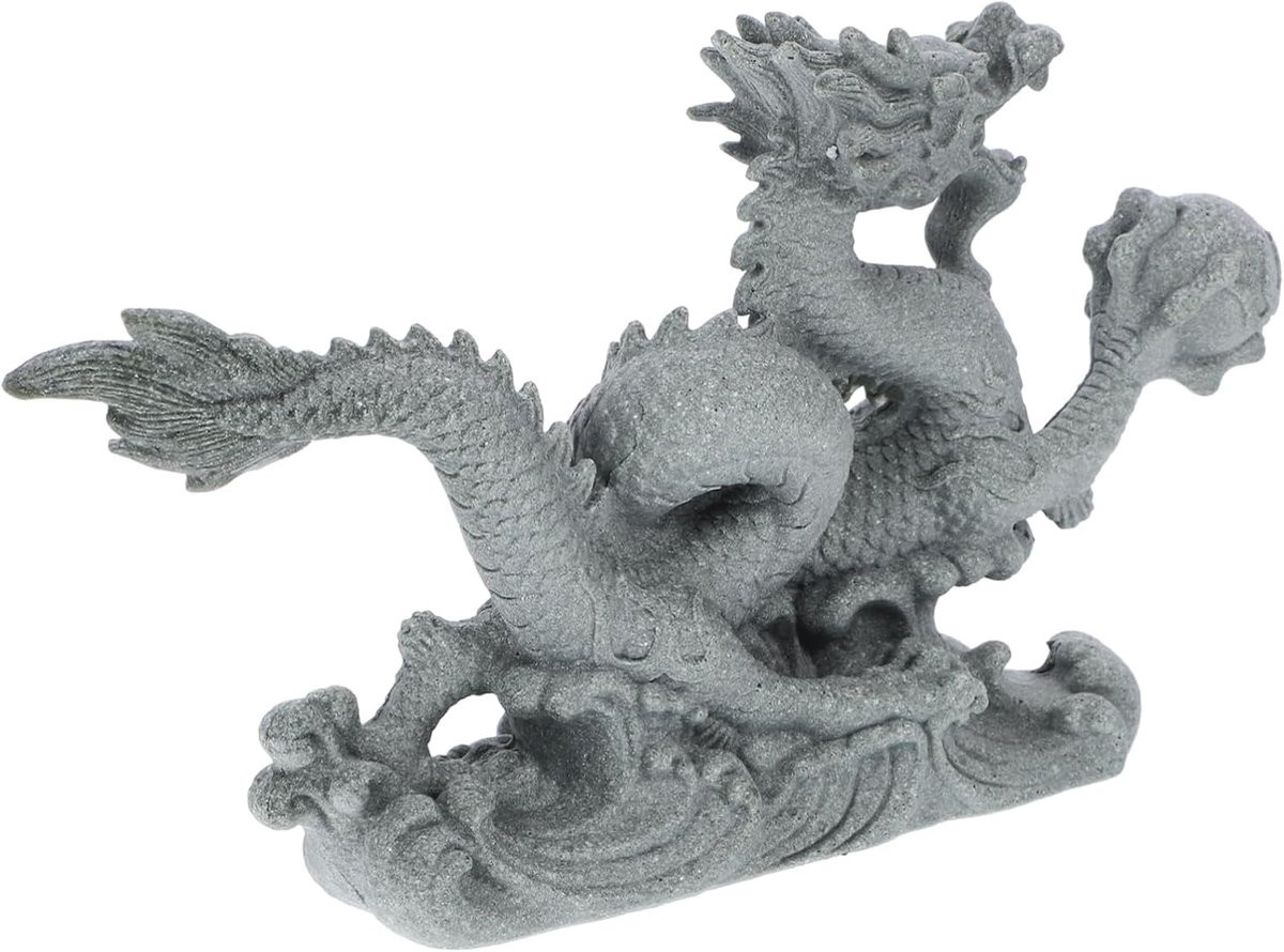 Draak Standbeeld - Hars Beeldje voor Desktop Decoratie - 18 cm