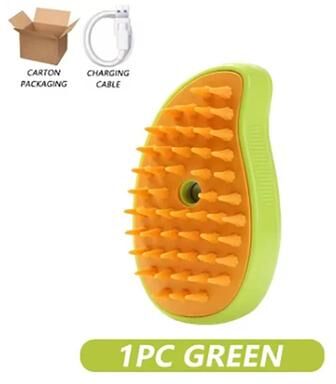 Uplifted Finds 3 in 1 Smart Electric Steamy Pet Grooming Brush green 1 Pc