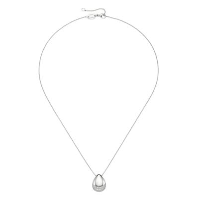 Kette mit Anhänger "Anhänger mit weißen Zirkonia, Silber 925", silber, GIORGIO MARTELLO MILANO, Halsketten, Damen, 45cm, Silber 925 (Sterlingsilber)