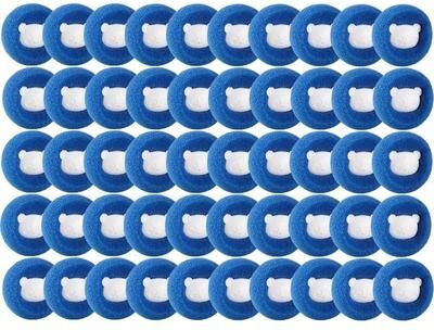 Inspired Finds Reusable Pet Hair Laundry Balls 50pcs Blue