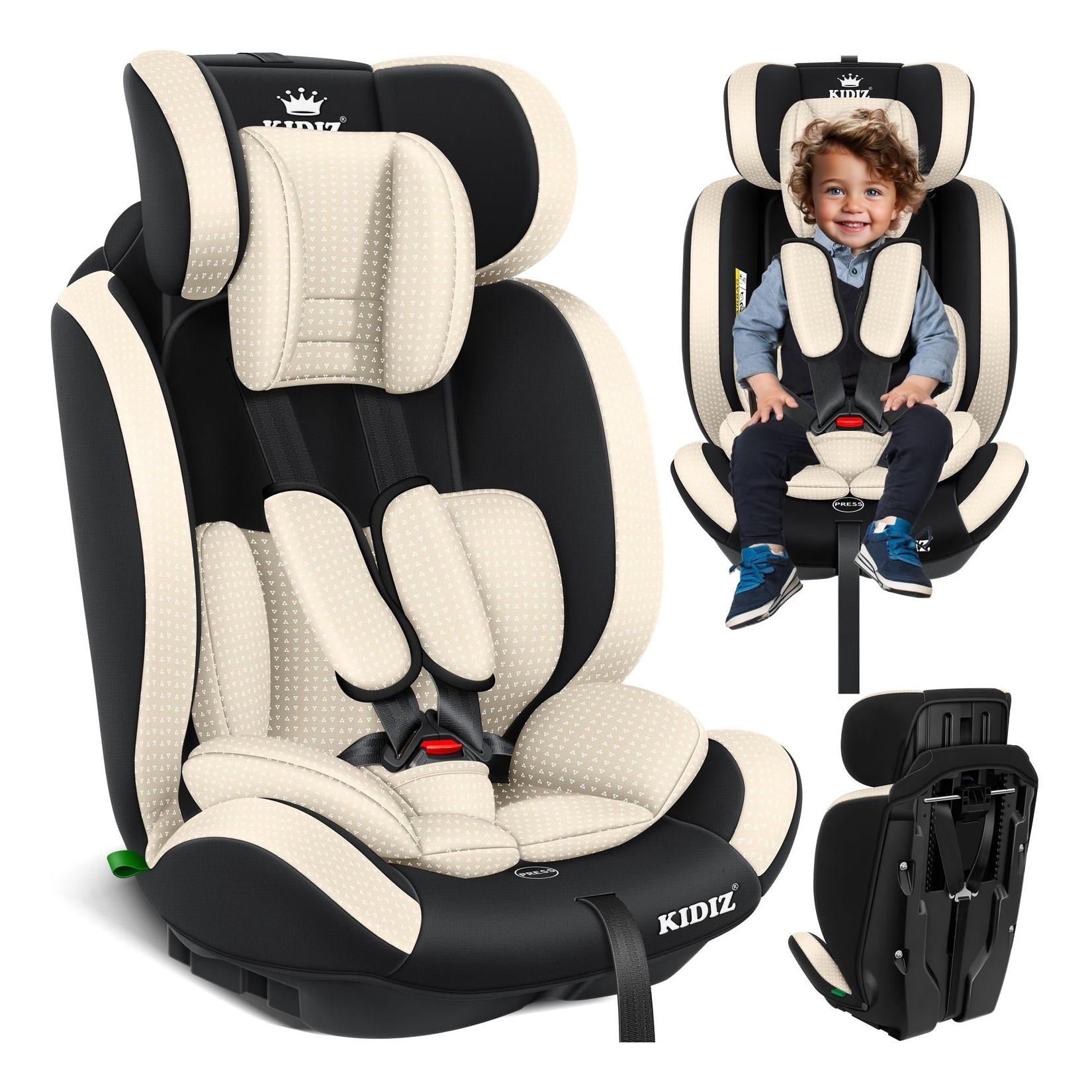 KIDIZ® Autokindersitz Kindersitz Kinderautositz Autositz Sitzschale 9 kg - 36 kg 1-12 Jahre Gruppe 1/2/3 universal zugelassen nach ECE R129/03 6 verschiedenen Farben
