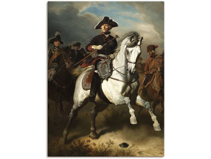 Artland Friedrich der Grosse zu Pferde. 1861 Menschen 1 Stk. tlg. als Leinwandbild, Poster in verschied. Grössen