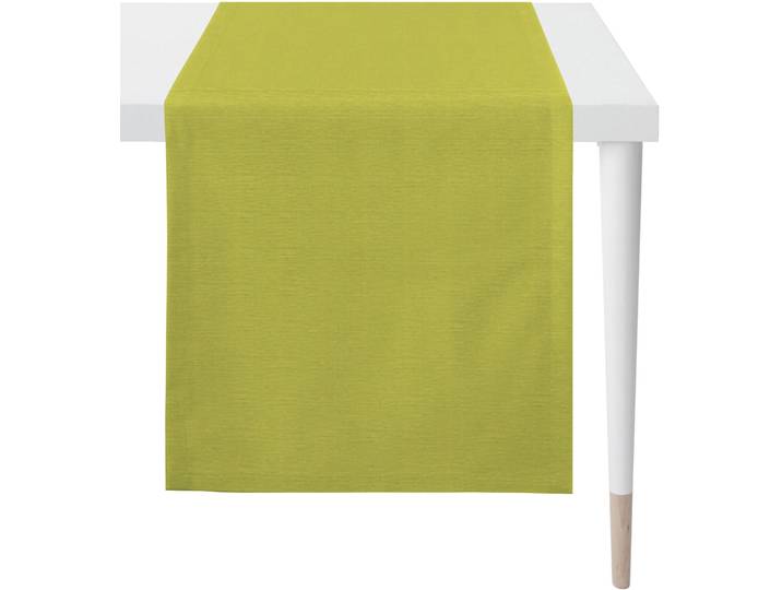 Tischläufer APELT 3900 Uni / OUTDOOR, Sommerdeko, Sommer , grün (hellgrün), B:48cm L:140cm, Polyacryl, Tischdecken, Tischläufer, mit Fleckschutz