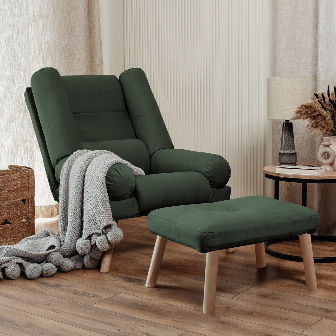 George Oliver Upholstered Armchair Green 100cm H X 75cm W X 75cm D
