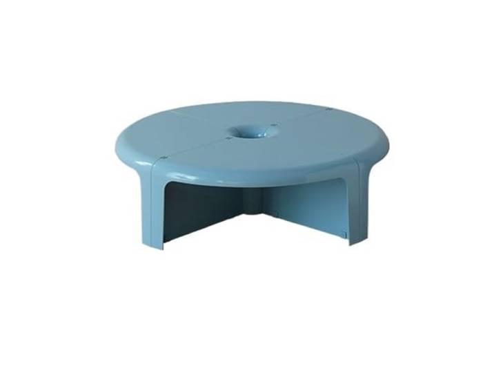 NIUHUAHUI Teetisch, Modulares Couchtisch-Set aus Kunststoff, ineinandergreifende runde Tische zur Selbstmontage(Blue)
