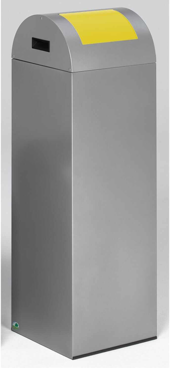 VAR Wertstoffsammelgerät WSG 85 R Korpus silber Einwurfklappe gelb 89 l (21100)