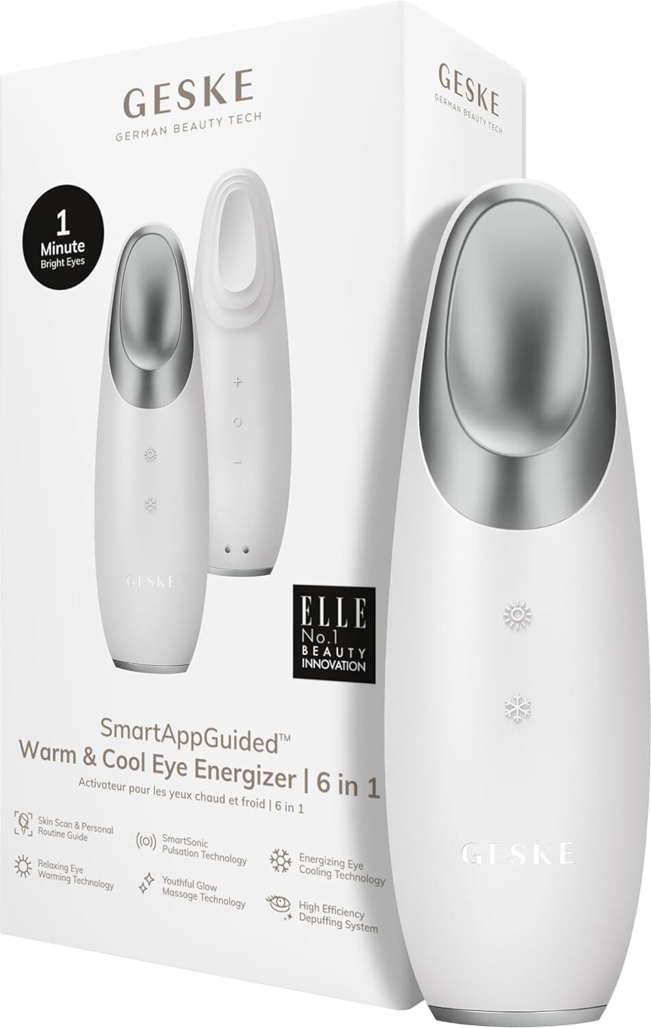Geske Smart App Guided 6 in 1 Warm & Cool Eye Energizer White