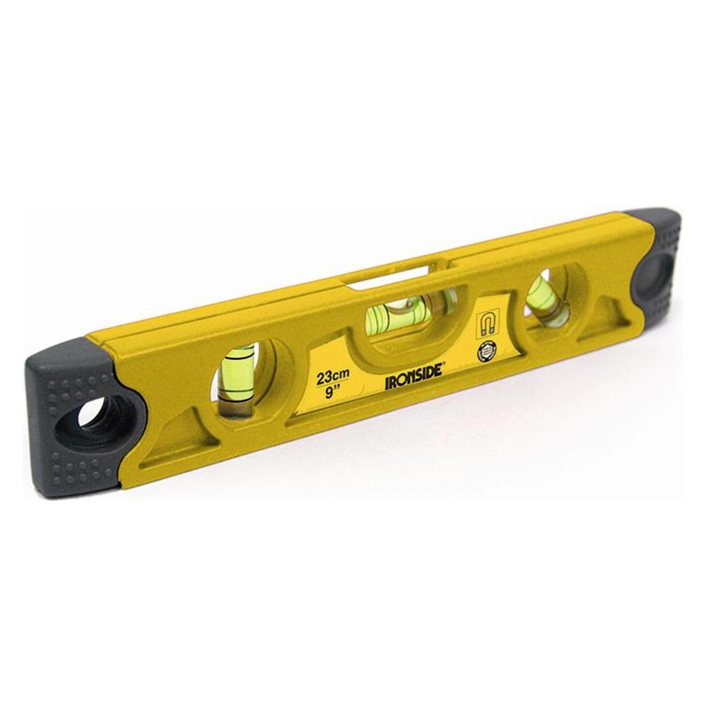 Ironside Torpedo Wasserwaage 23 cm, 3 Libellen, mit Magnetfuss und Gummi-Endkappen (23 cm) (152218)