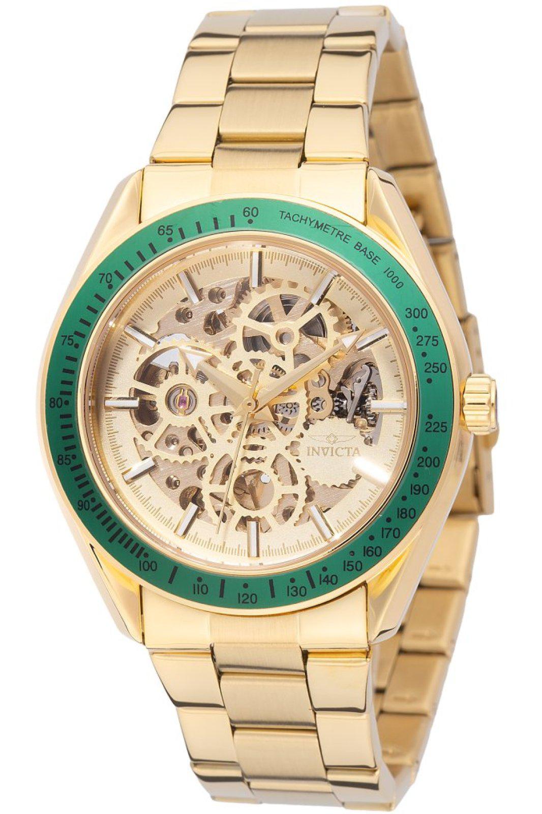 Invicta Objet D Art 69453 Heren Horloge - Automatisch Uurwerk - Roestvrij Staal met gouden Wijzerplaat - 43mm