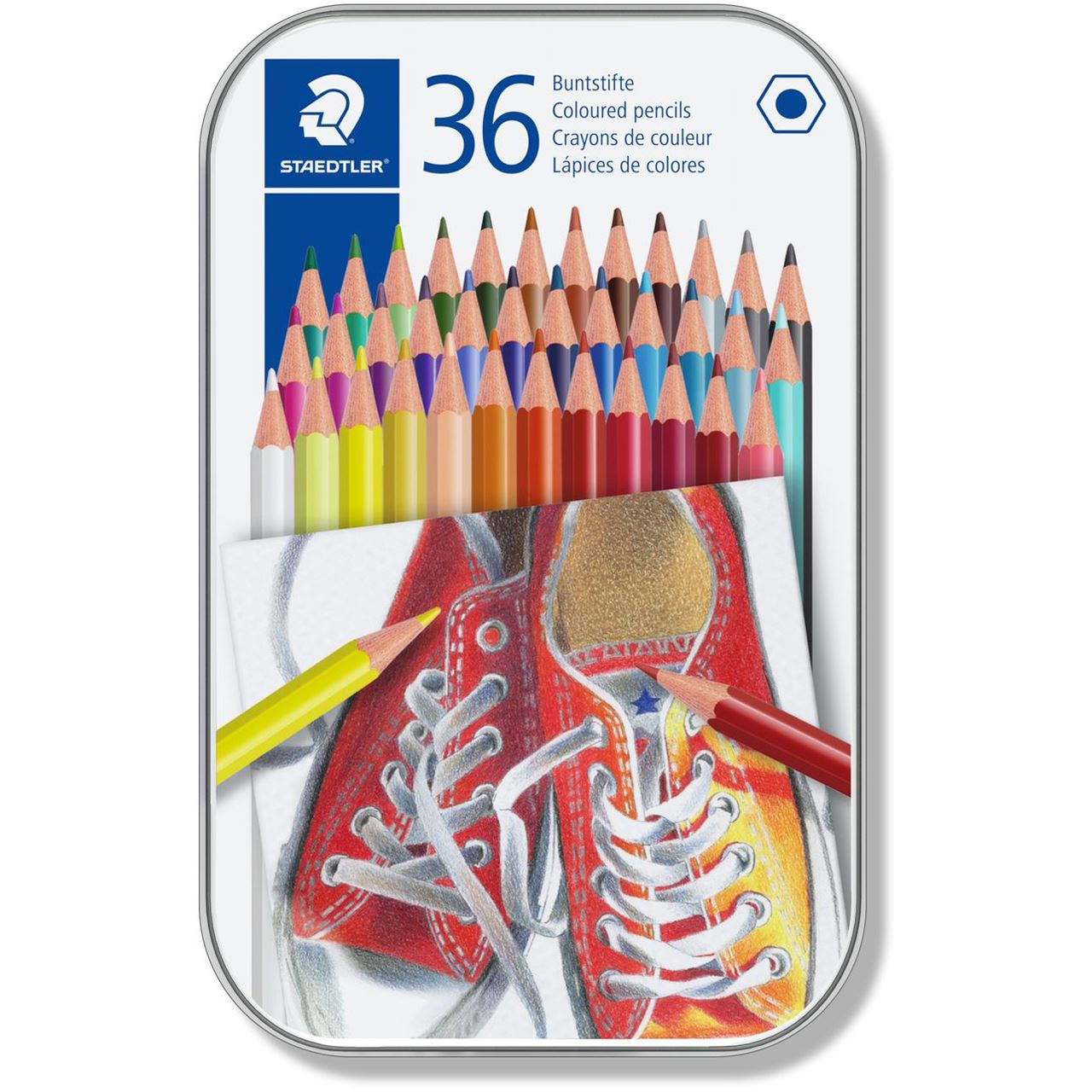 STAEDTLER Hexagonal-Buntstift, 36er Metall-Etui