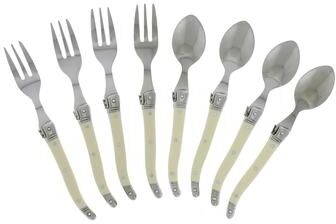French Home 8 piece Laguiole Dessert / Cocktail Set with Faux Ivory Handles