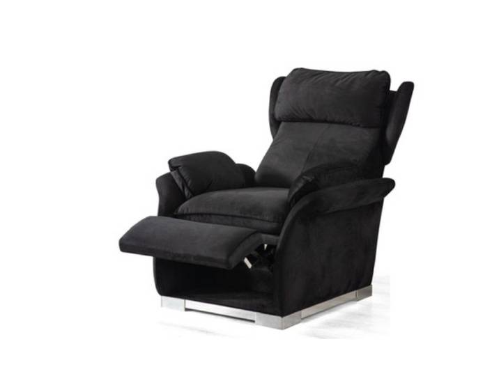 JVmoebel Relaxsessel Moderner Sessel in Schwarz mit Lounge-Funktion und Edelstahlfüßen (1-St), Made in Europa