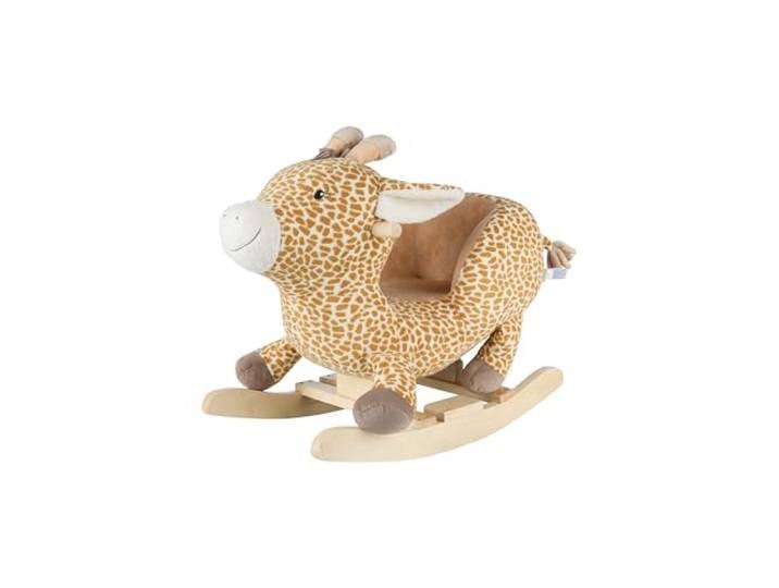 Sterntaler Schaukeltier Giraffe Kaya - Schaukelpferd aus Flausch & Holz - mit weicher Sitzfläche - Spielzeug Wippe für Kleinkind - Indoor - Geschenk Idee - Unisex, Goldbraun