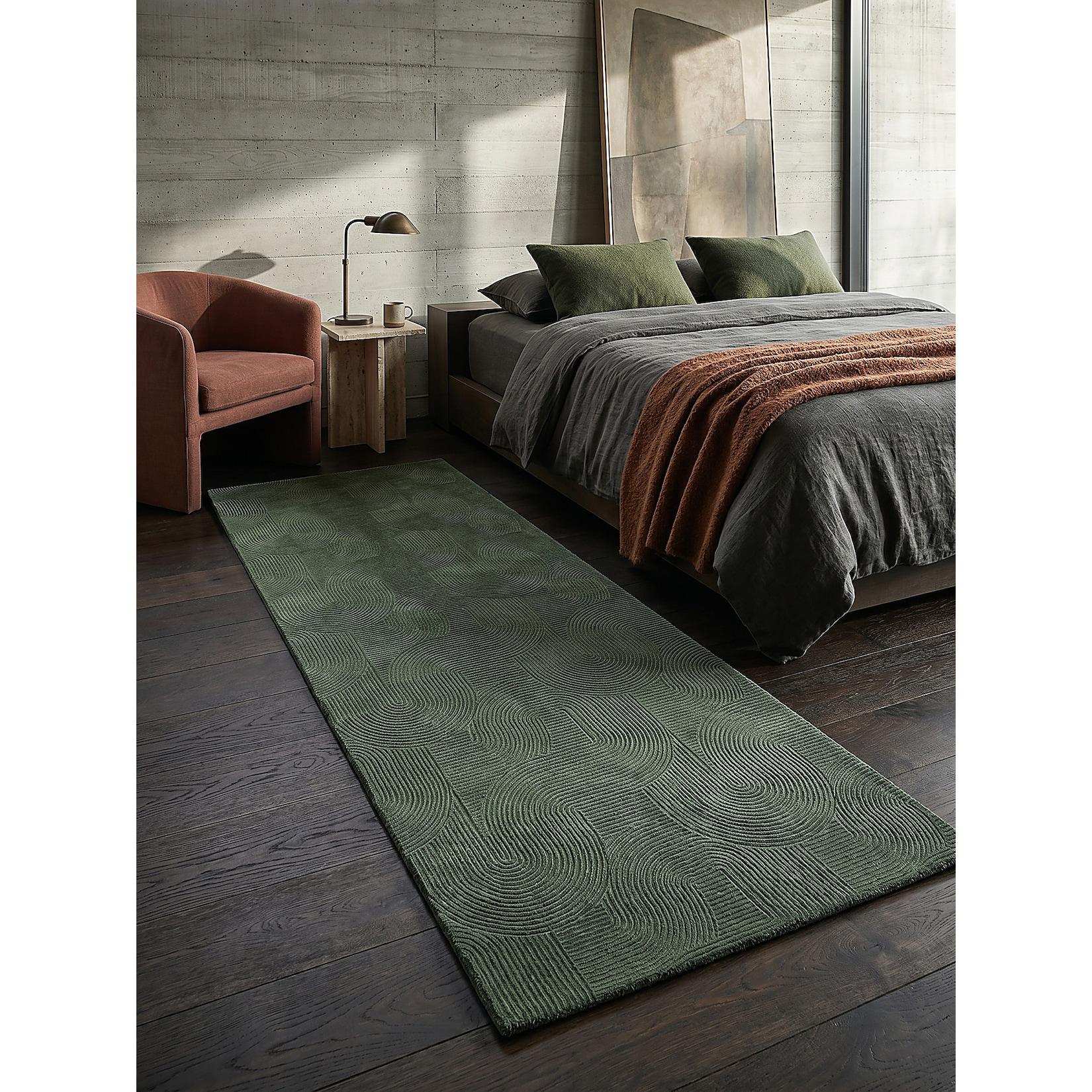 Läufer Kurzflor Waldgrün 80x150 cm - DALAR Kadima Design