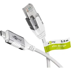 goobay USB-C/RJ45 Kabel 5m weiß