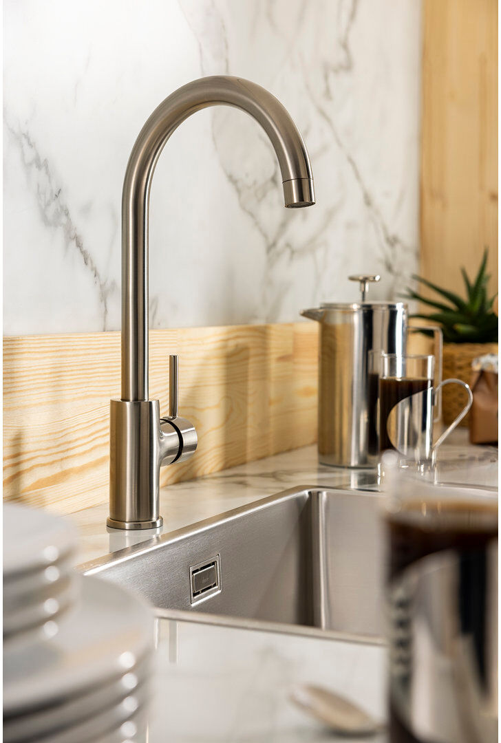 Abode Designs Abode Nico Single Lever Mixertap Brushed Nickel 17.7cm