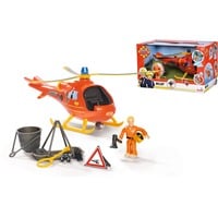 Feuerwehrmann Sam Hubschrauber Wallaby, Spielfahrzeug orange/gelb, Inkl. Figur