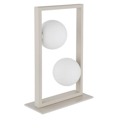 NOWA Tischleuchte "NANDA", beige (sandfarben), 2, Ø 12cm H: 40cm, 1 Stk., Leuchten, Tischlampe,Sand,Wohnraum,Schlafzimmer,Glaskugel opal,Flur,modern, Tischleuchte