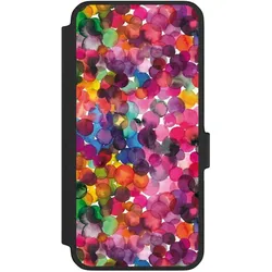 Nivocase Klapphülle für Samsung Galaxy A56 5G Handyhülle aus Kunst Leder NIVOflip schwarz Punkte (Samsung Galaxy A56 5G), Smartphone Hülle, Schwarz
