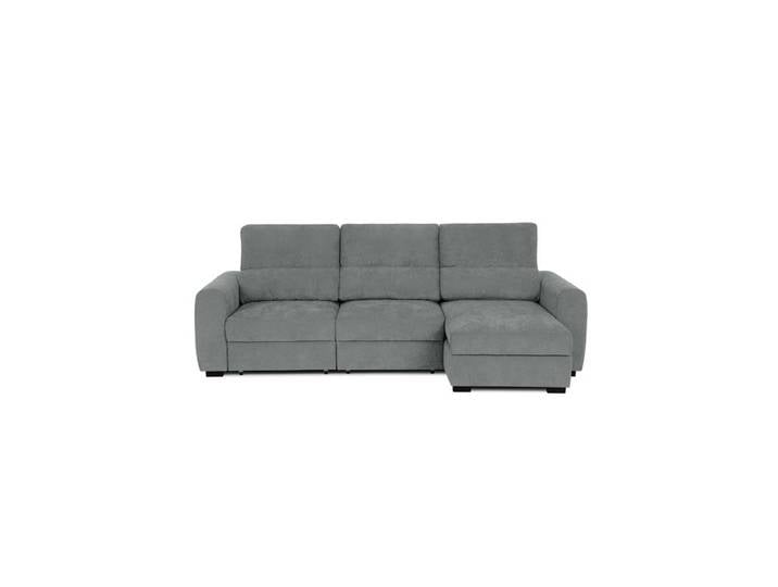 Canapé d'angle méridienne REYNOLDS II tissu gris