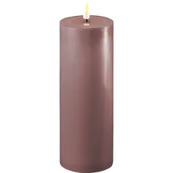 Deluxe Homeart LED Stumpenkerze Real Flame lila, Ø7,5 x H20cm, lila