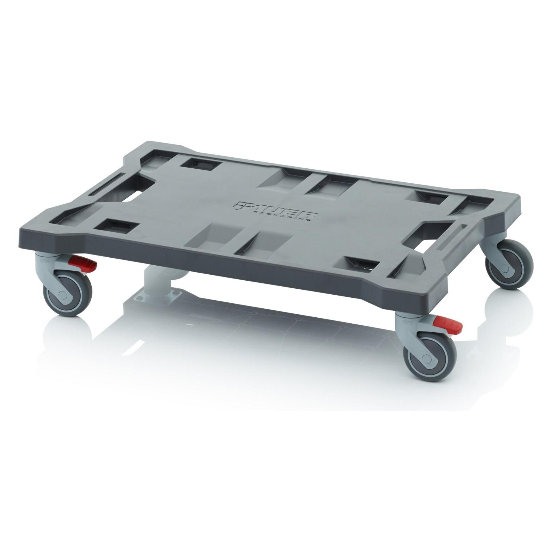 Auer Packaging AUER Transportroller Toolbox 600 x 400 mm 250 kg Traglast grau ( TB TR 64 FE ) 4x Lenk-Räder 2x (250 kg) (TB TR 64 FE)