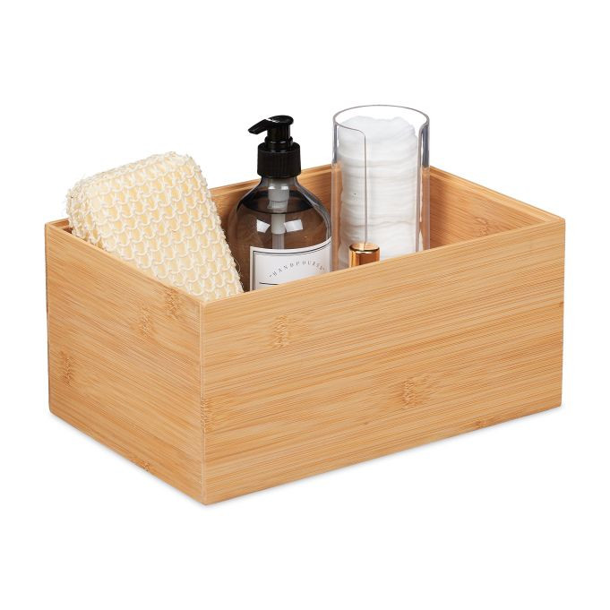 Relaxdays Stapelbare Opbergdoos van Bamboe met Open Weave Design