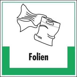 Schild I Abfallkennzeichen Folien, mit Symbol und Text, Kunststoff, 400x400mm