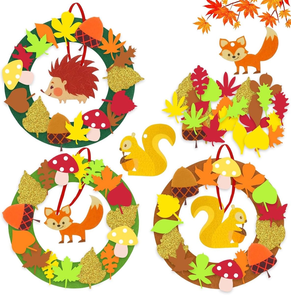 SZHUGEKI Herfst Vilt Guirlande voor Decoratie, Knutselen en School, Thanksgiving Hangdecoratie
