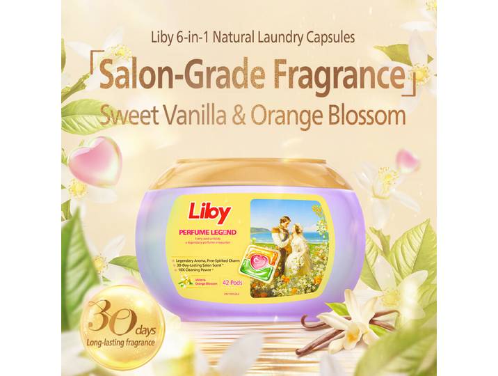 Liby Dosettes de lessive 6-en-1 parfum orange et vanille - 42 dosettes