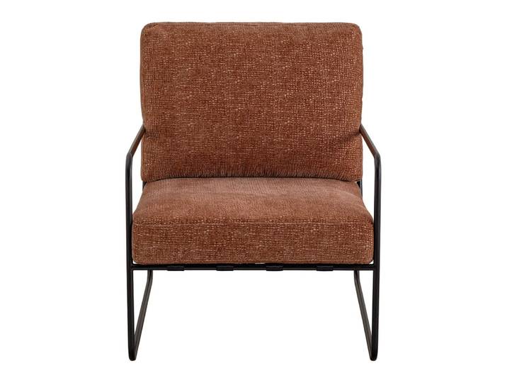 Fauteuil en tissu jacquard de velours et métal - bois de rose