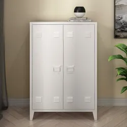 Metallschrank Oripää 110x75x33 cm Weiß [en.casa]