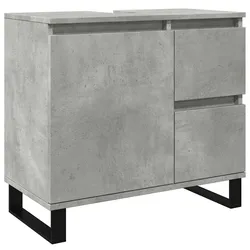 Helloshop26 - Platzsparender Waschtisch im Industriedesign 65 x 33 x 60 cm Betongrau-Holz