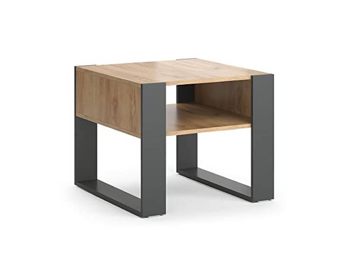 Vicco Couchtisch, Anthrazit, 59.2 x 50.6 cm zur Aufbewahrung von Zeitschriften und Fernbedienungen geeignet